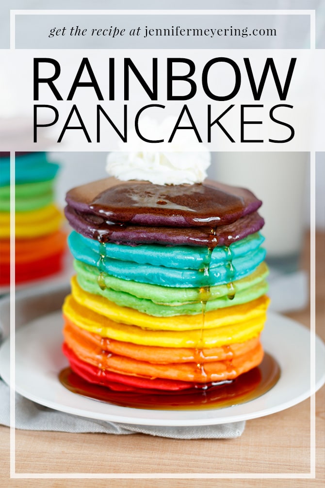 Rainbow Pancakes - JenniferMeyering.com