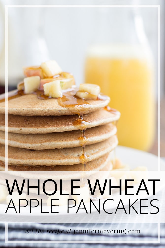 Whole Wheat Apple Pancakes - JenniferMeyering.com