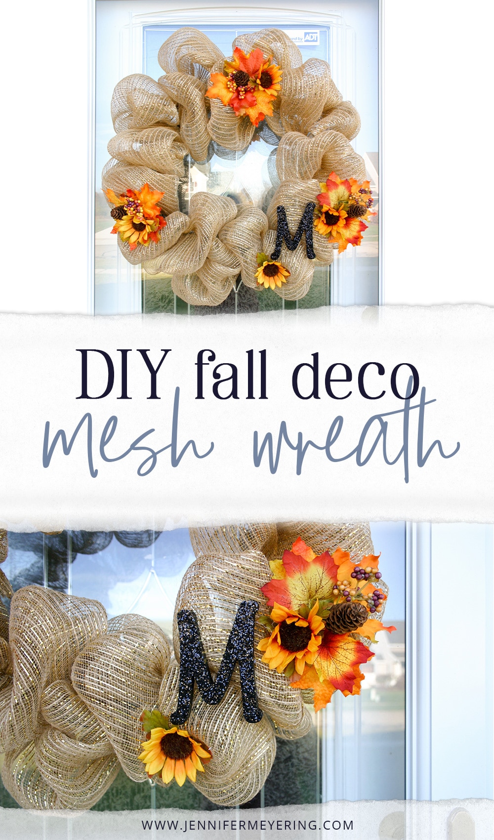 Fall Deco Mesh Wreath - JenniferMeyering.com