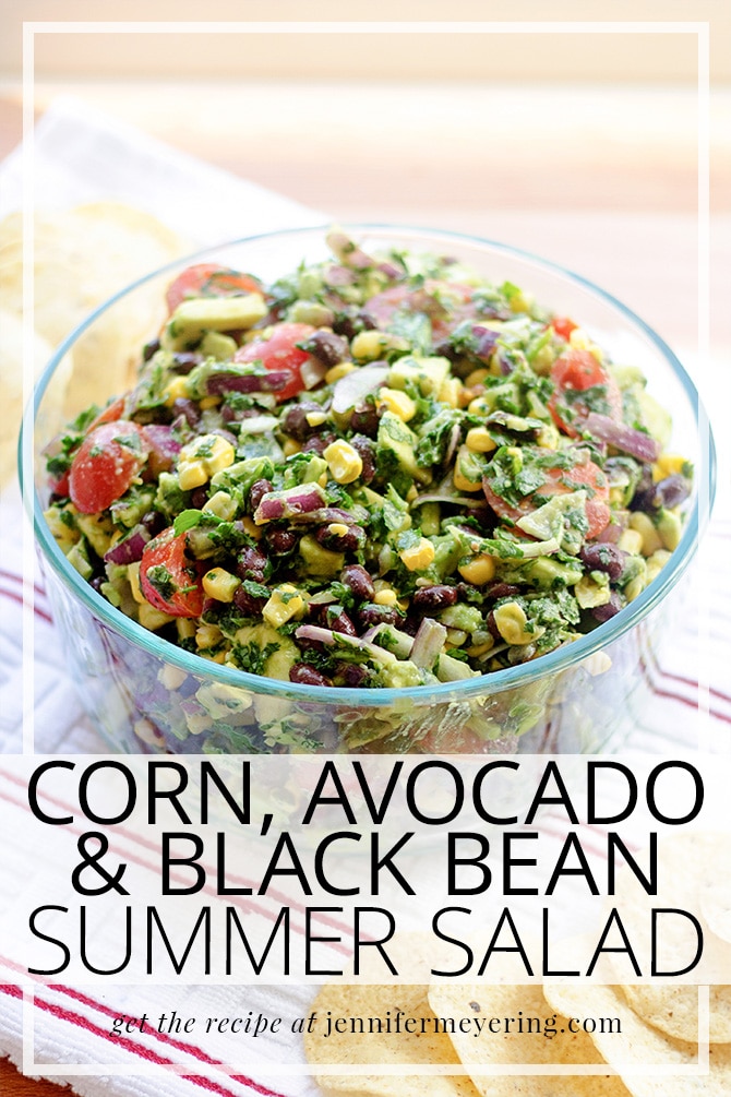 Corn, Avocado, & Black Bean Summer Salad | JenniferMeyering.com