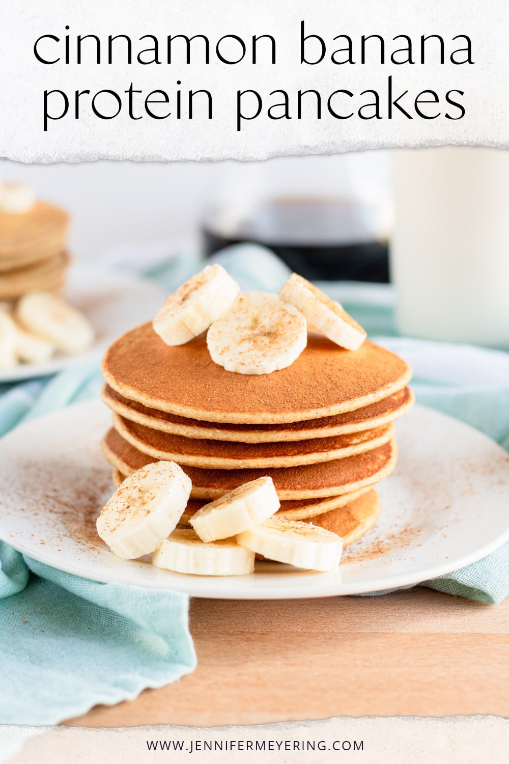 Cinnamon Banana Protein Pancakes - JenniferMeyering.com