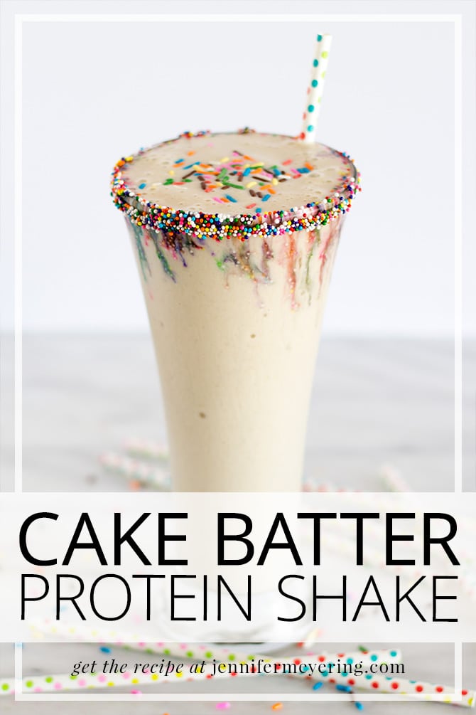 Cake Batter Protein Shake - JenniferMeyering.com