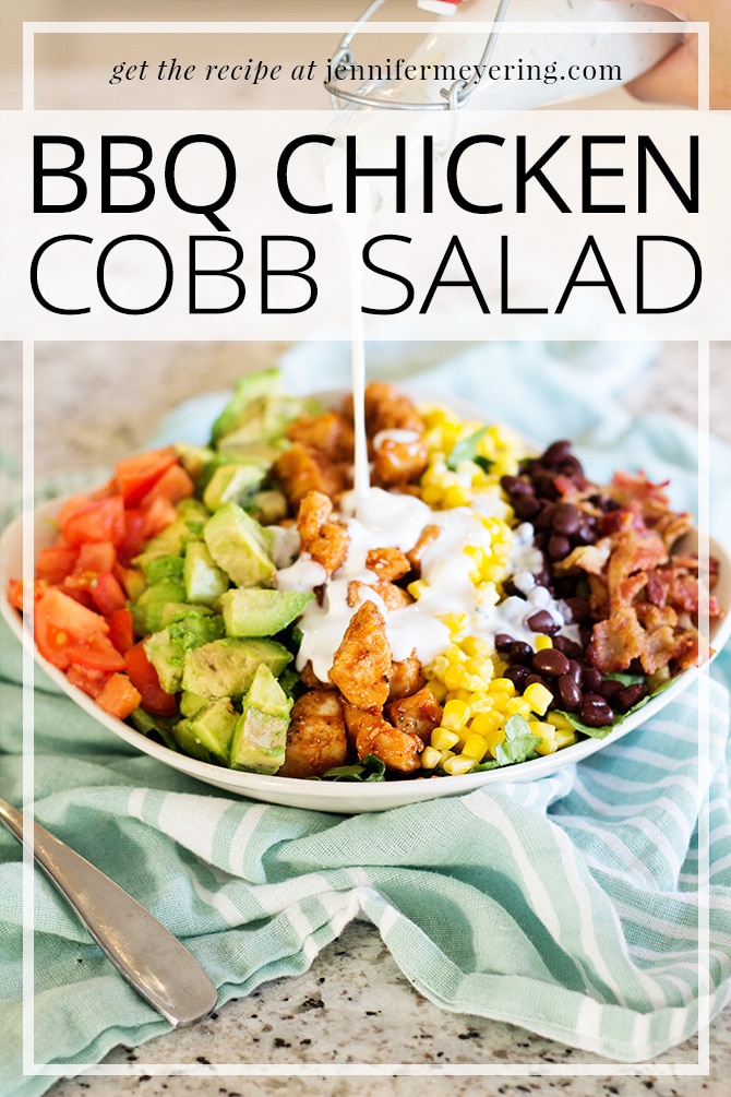 BBQ Chicken Cobb Salad -- JenniferMeyering.com
