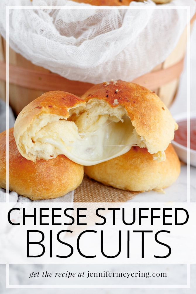 Cheese Stuffed Biscuits -- JenniferMeyering.com