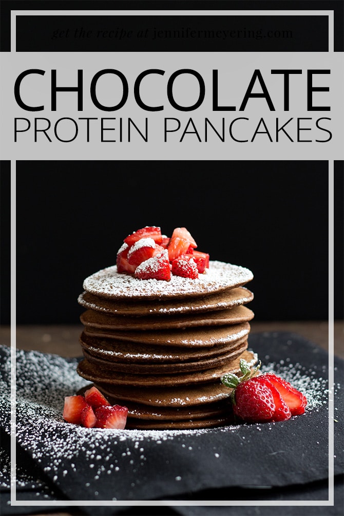Chocolate Protein Pancakes -- JenniferMeyering.com