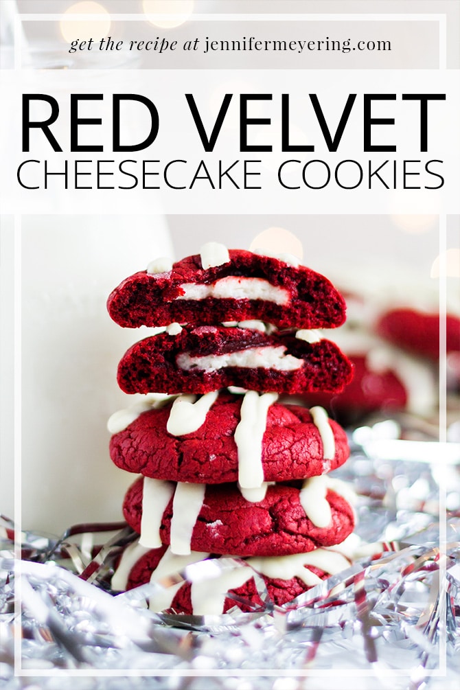 Red Velvet Cheesecake Cookies - JenniferMeyering.com