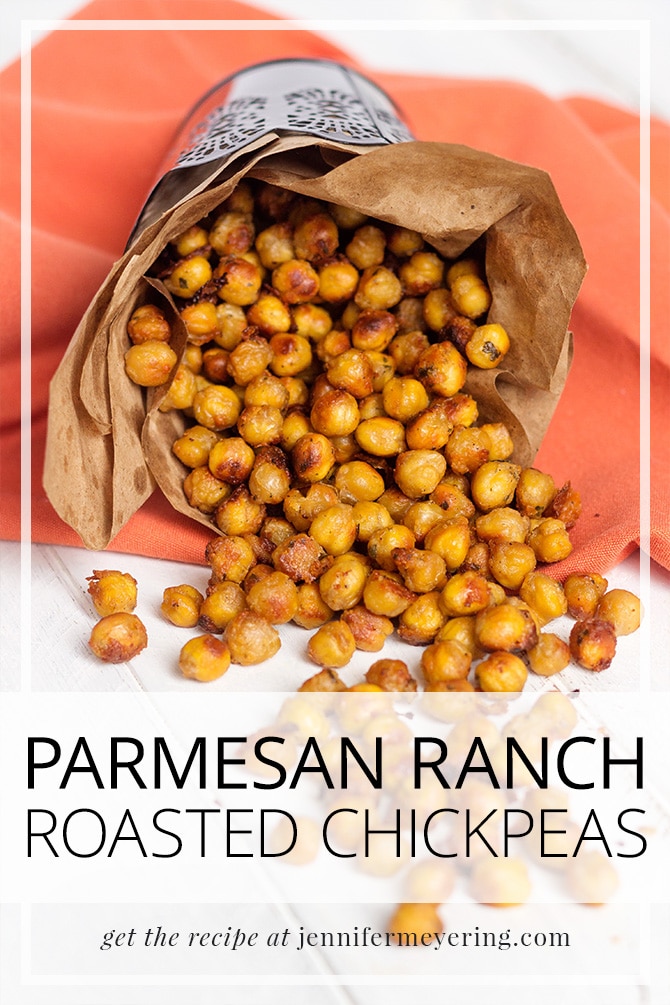 Parmesan Ranch Roasted Chickpeas - JenniferMeyering.com