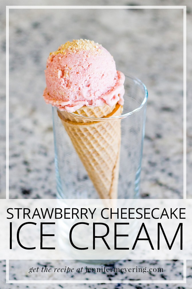 Strawberry Cheesecake Ice Cream - JenniferMeyering.com