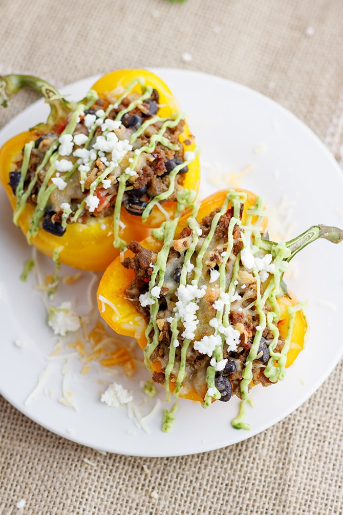 Chipotle Beef & Bean Stuffed Peppers