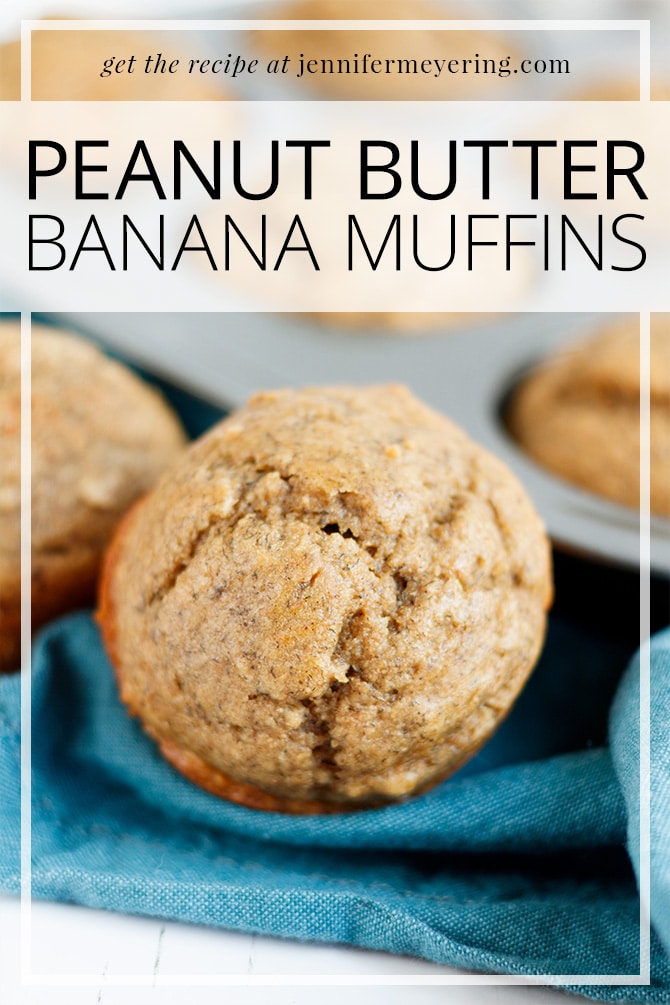 Peanut Butter Banana Muffins - JenniferMeyering.com