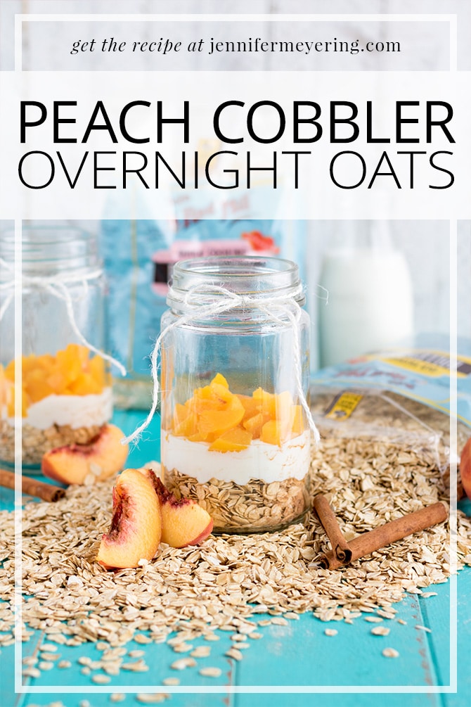 Peach Cobbler Overnight Oats - JenniferMeyering.com