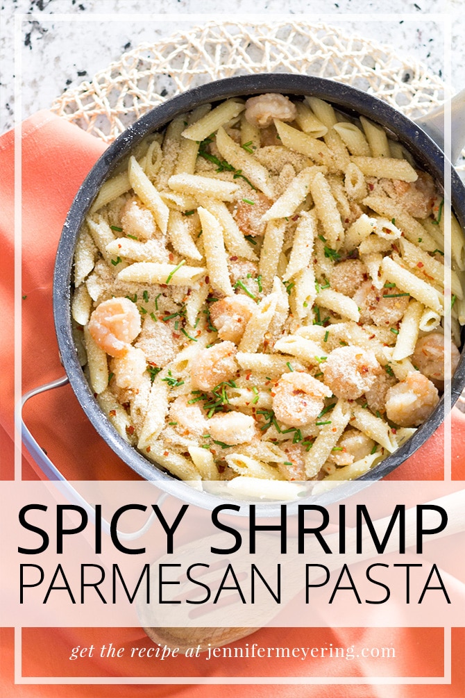 Spicy Shrimp Parmesan Pasta - JenniferMeyering.com