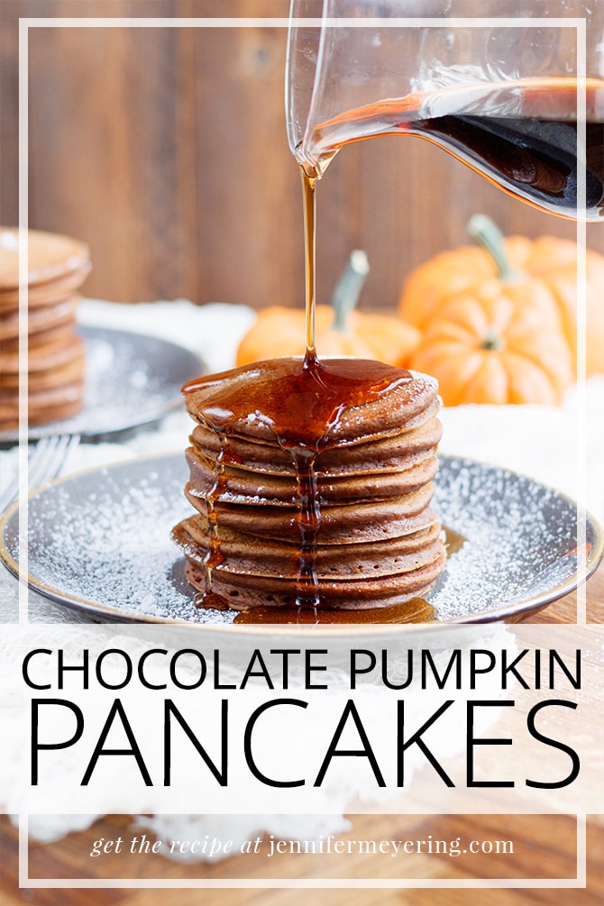 Chocolate Pumpkin Pancakes - JenniferMeyering.com