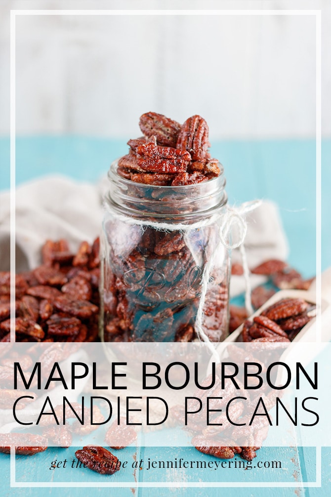 Maple Bourbon Candied Pecans - JenniferMeyering.com