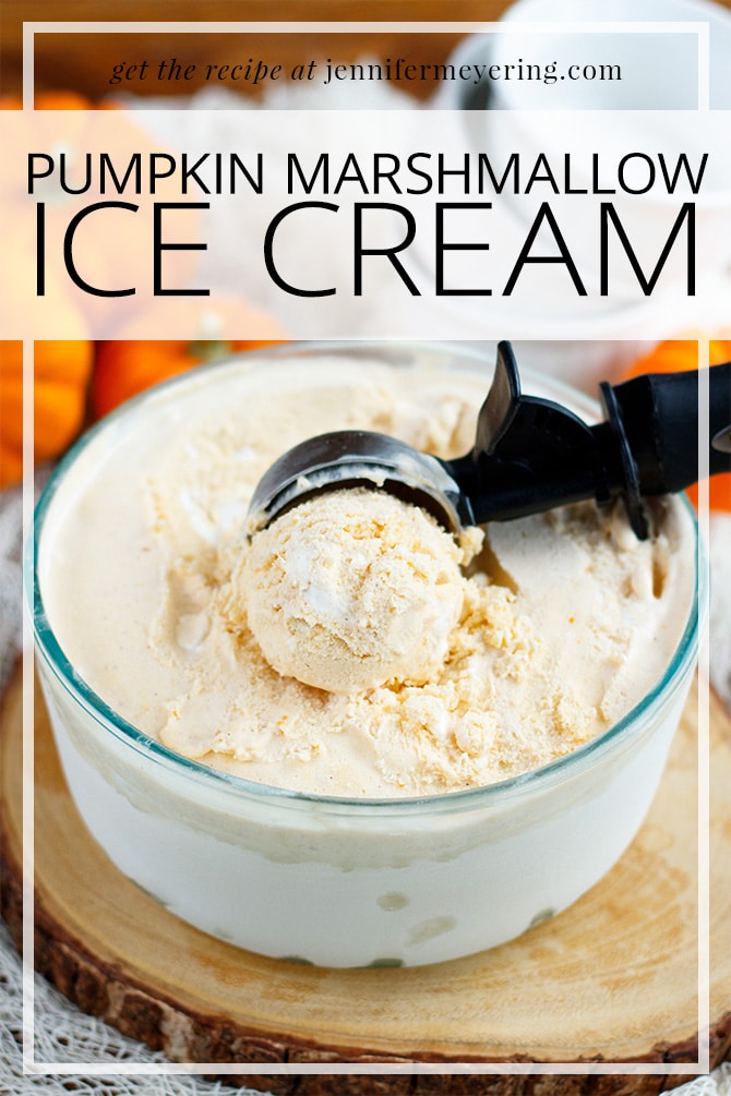 Pumpkin Marshmallow Ice Cream - JenniferMeyering.com