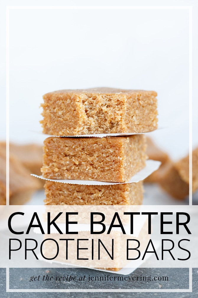 Cake Batter Protein Bars - JenniferMeyering.com