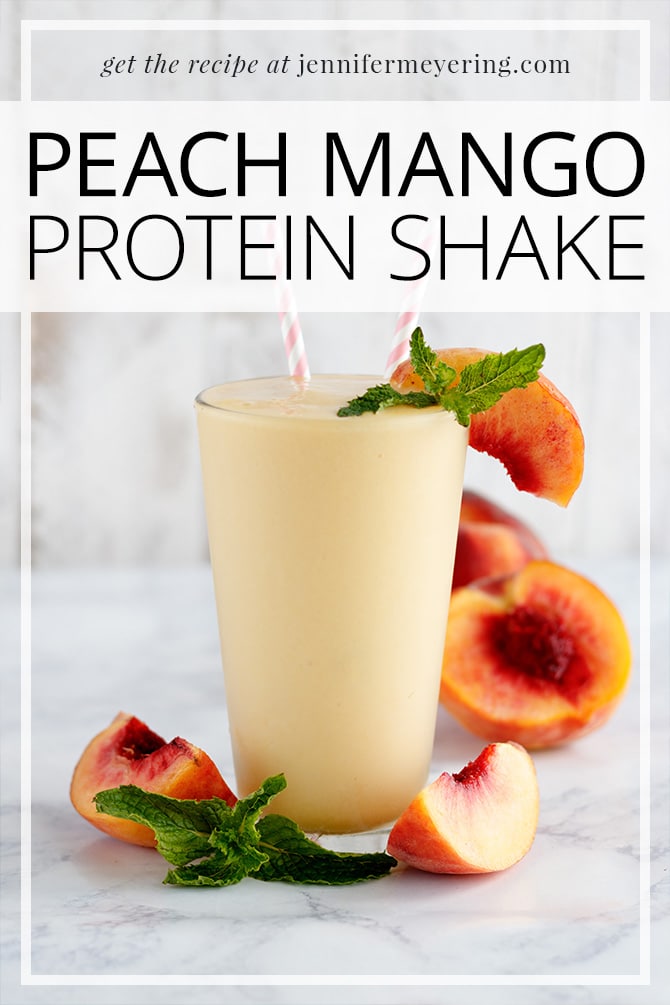 Peach Mango Protein Shake - JenniferMeyering.com