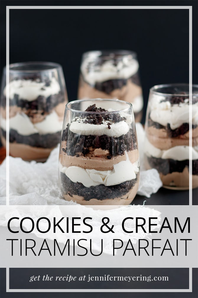 Cookies & Cream Tiramisu Parfaits - JenniferMeyering.com