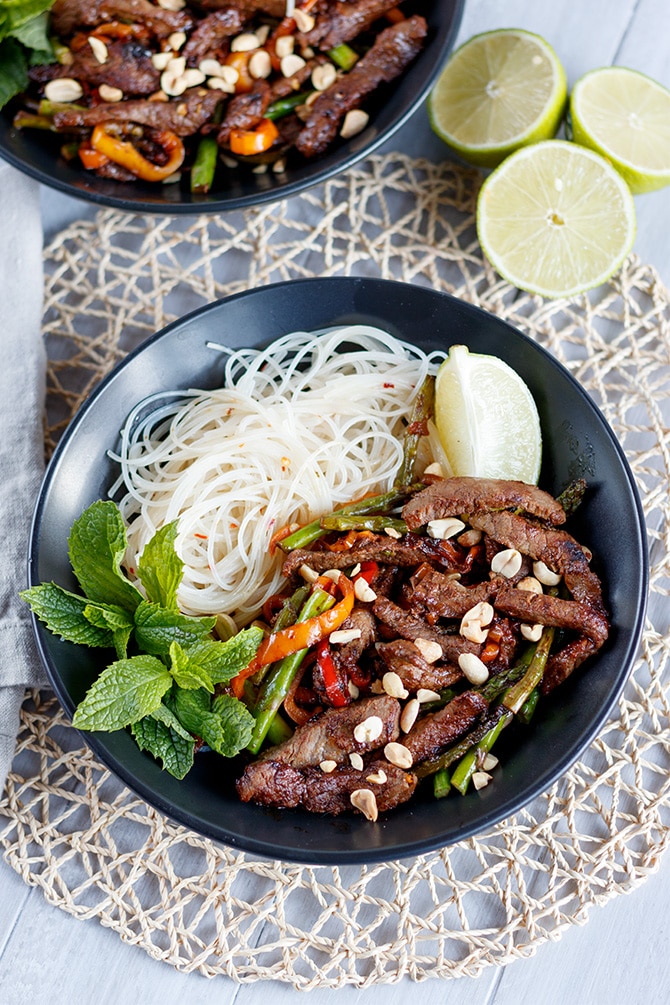Thai Rice Noodle &Amp; Steak Stir-Fry