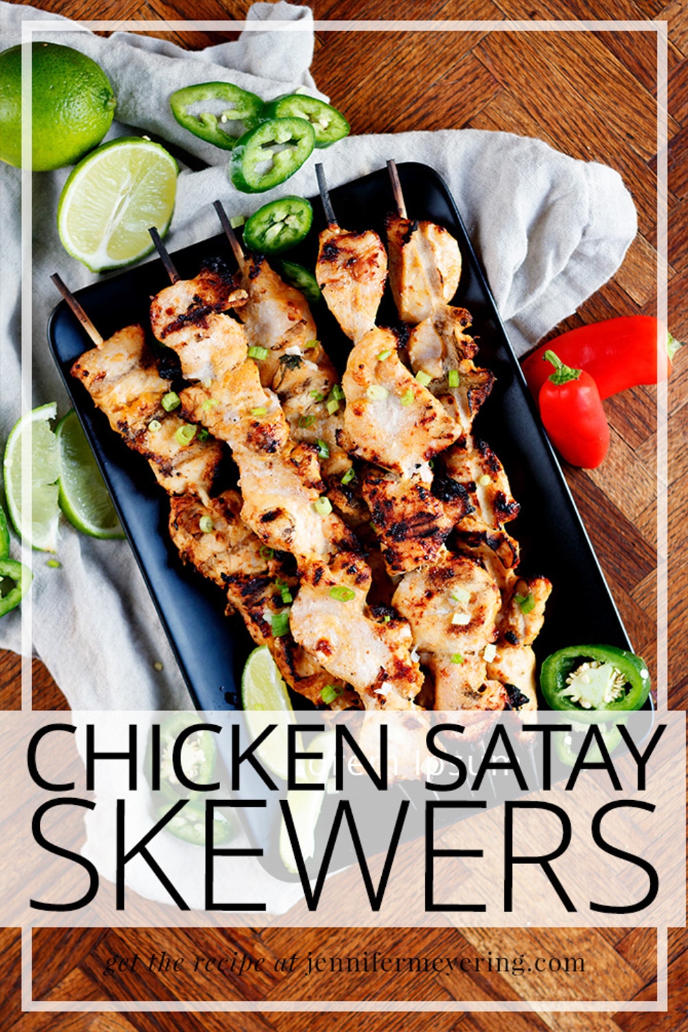 Chicken Satay Skewers - JenniferMeyering.com