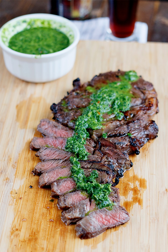 Grilled Steaks With Chimichurri Sauce