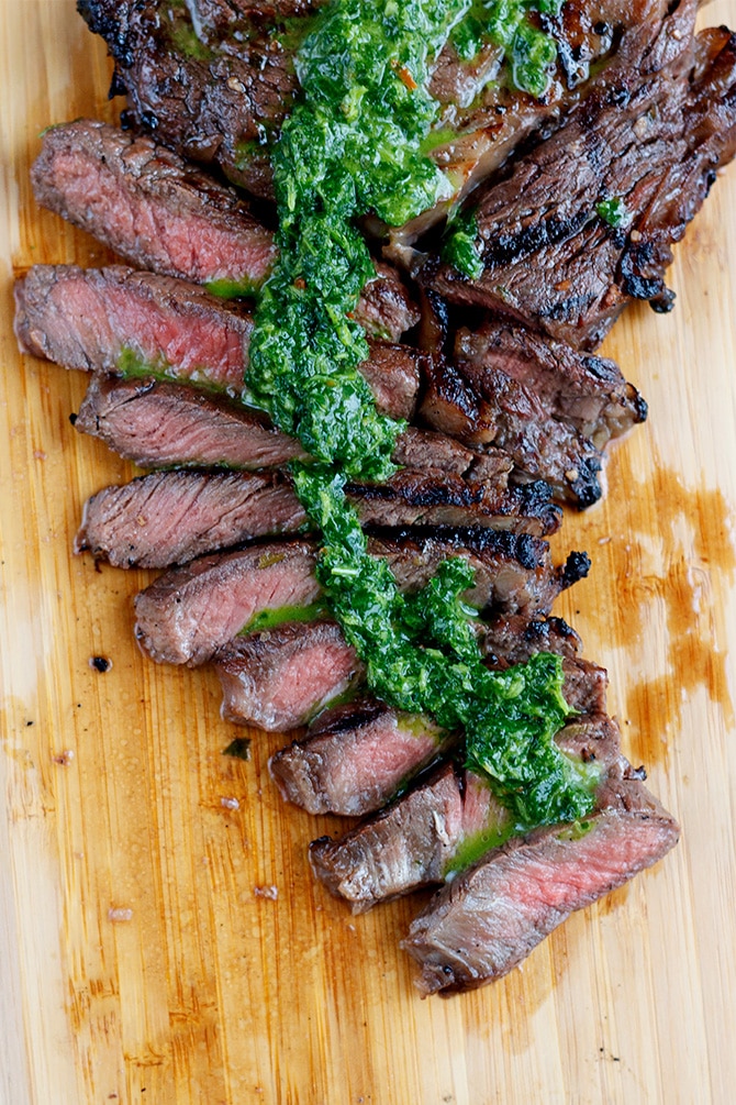 Grilled Steaks With Chimichurri Sauce