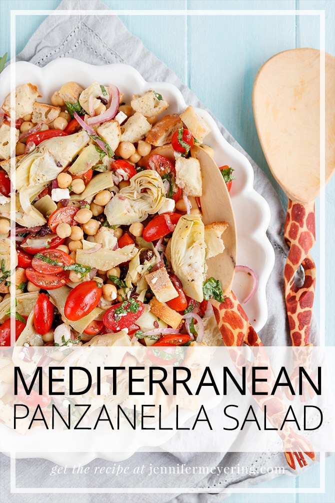 Mediterranean Panzanella Salad - JenniferMeyering.com