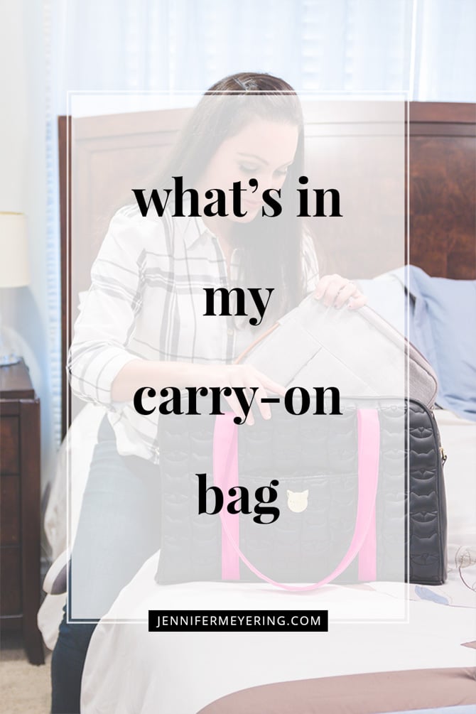 What's in My Carry-On Bag - JenniferMeyering.com