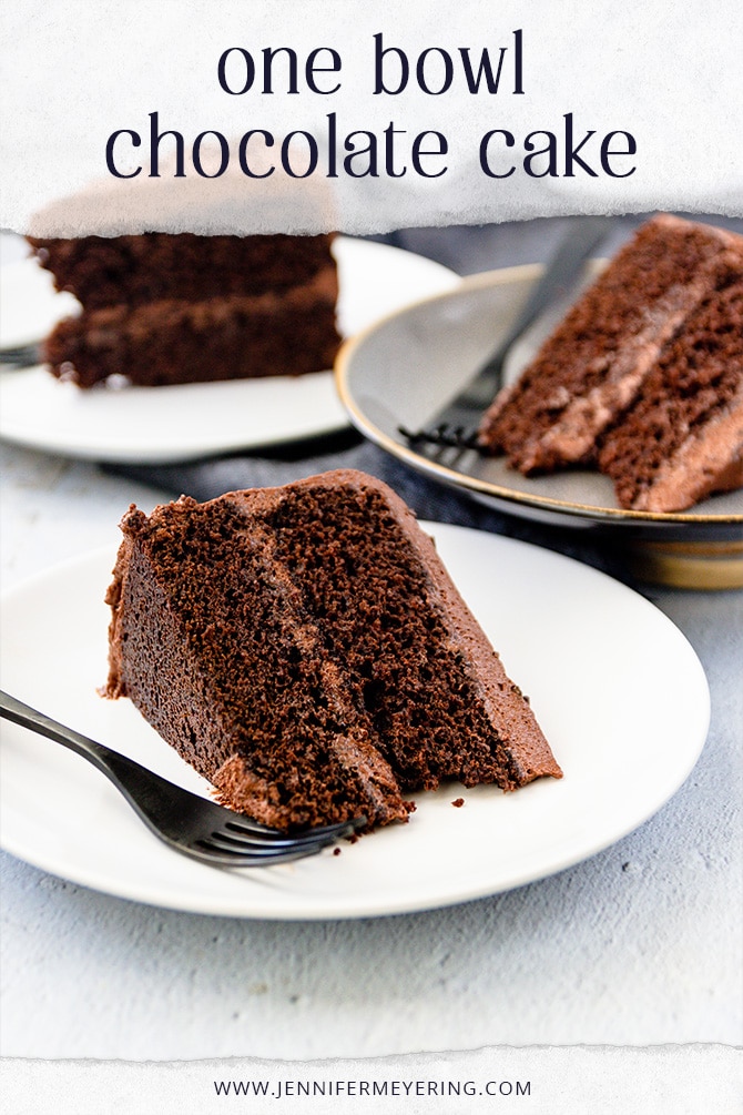 One Bowl Chocolate Cake - JenniferMeyering.com