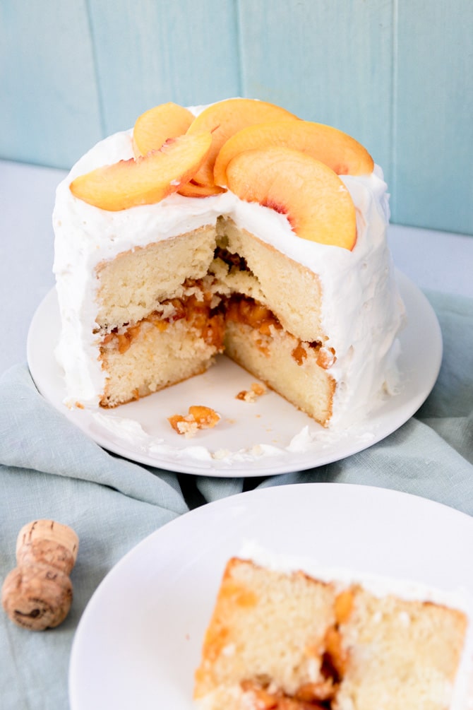 Peach Prosecco Cake