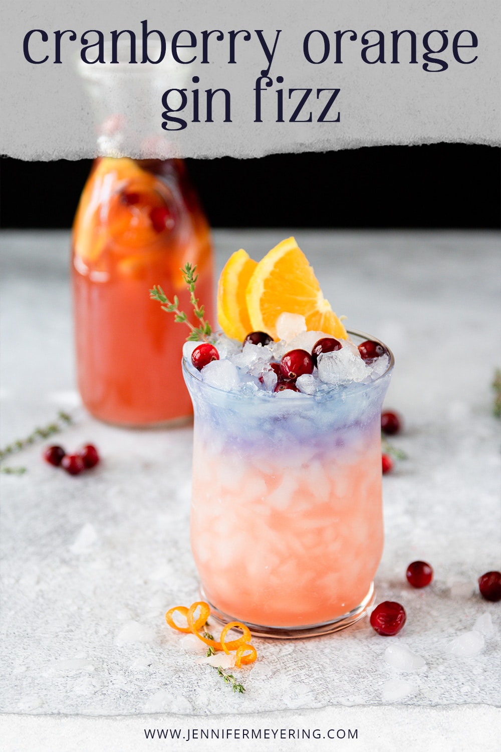 Cranberry Orange Gin Fizz - JenniferMeyering.com