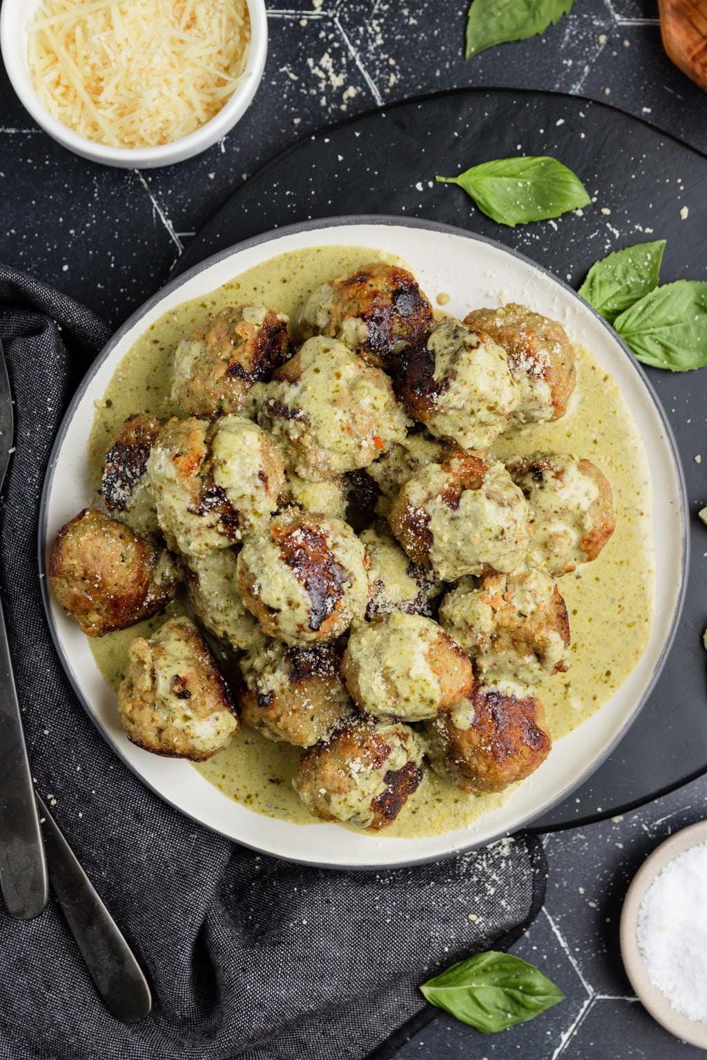 Turkey Pesto Meatballs 11 Turkey Pesto Meatballs