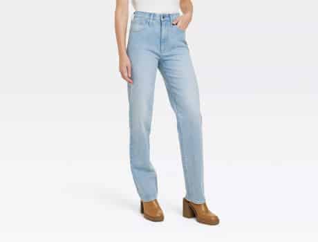 High-Rise Embellished 90'S Straight Jeans