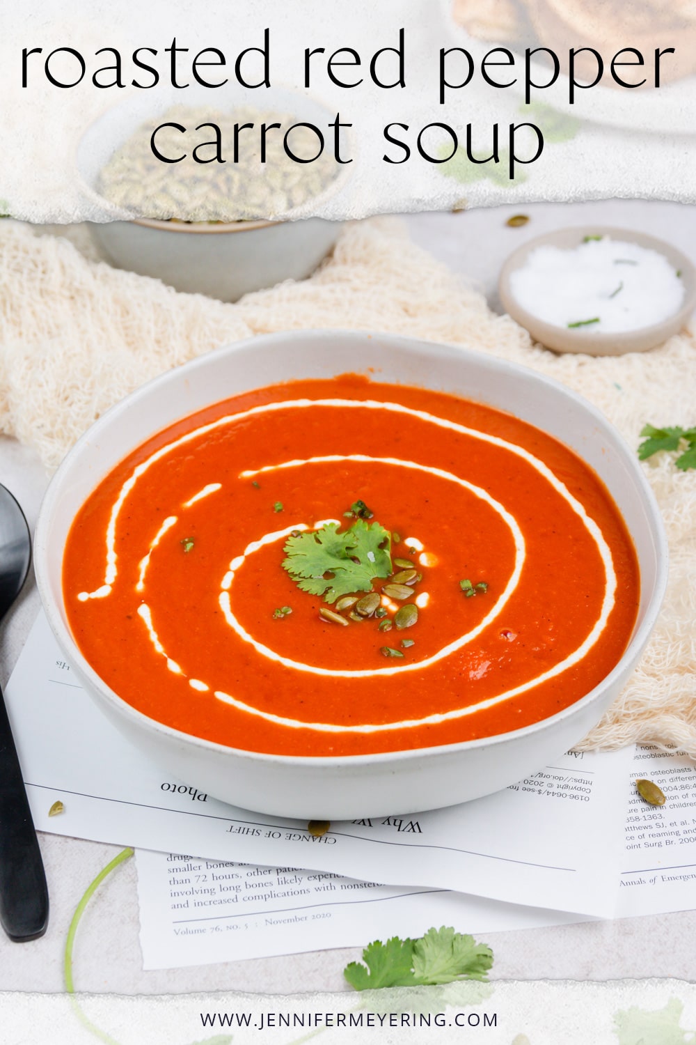 Roasted Red Pepper Carrot Soup - JenniferMeyering.com