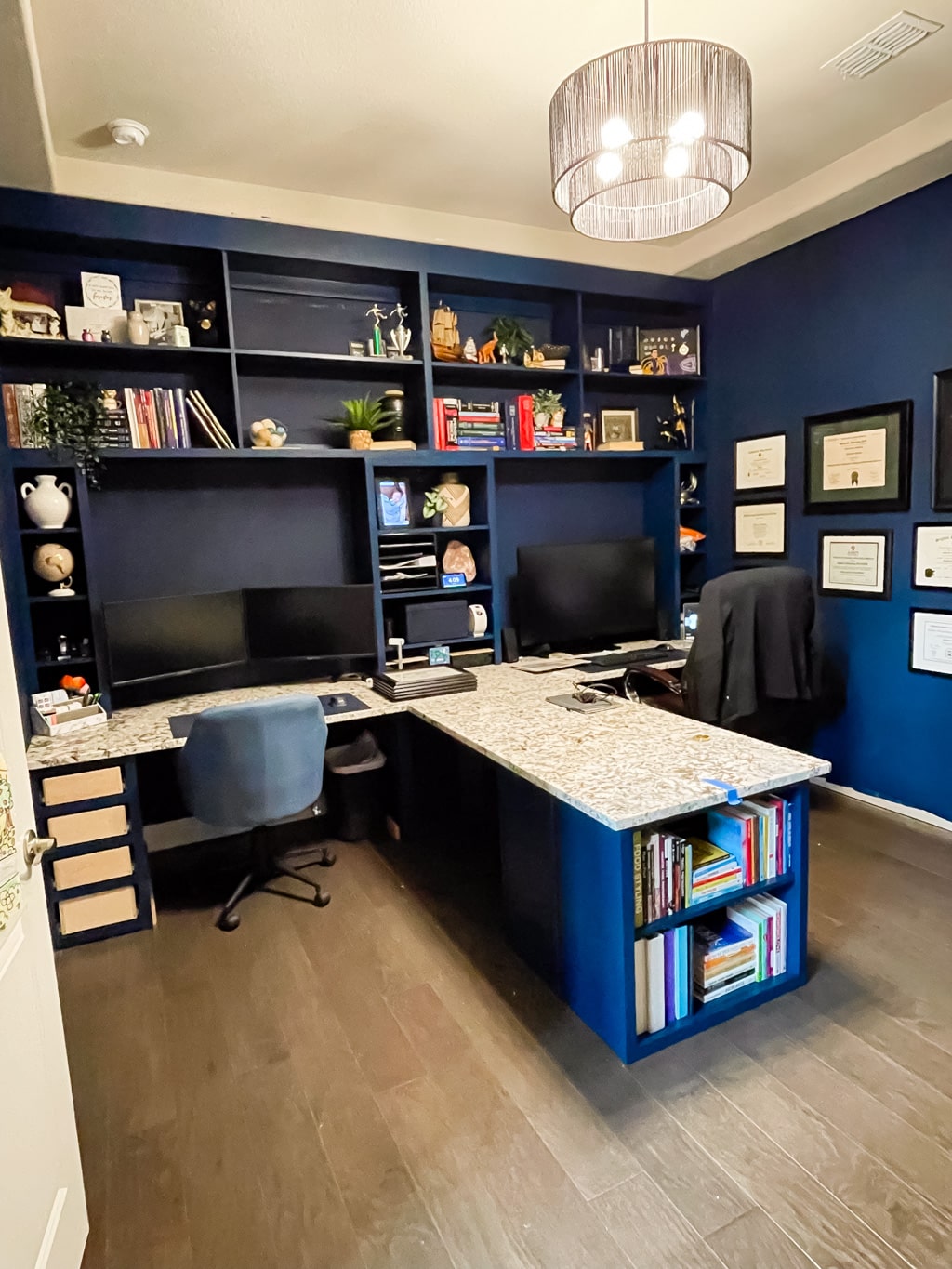 Office Makeover With Custom Built-In'S And Desk 13 Office Makeover