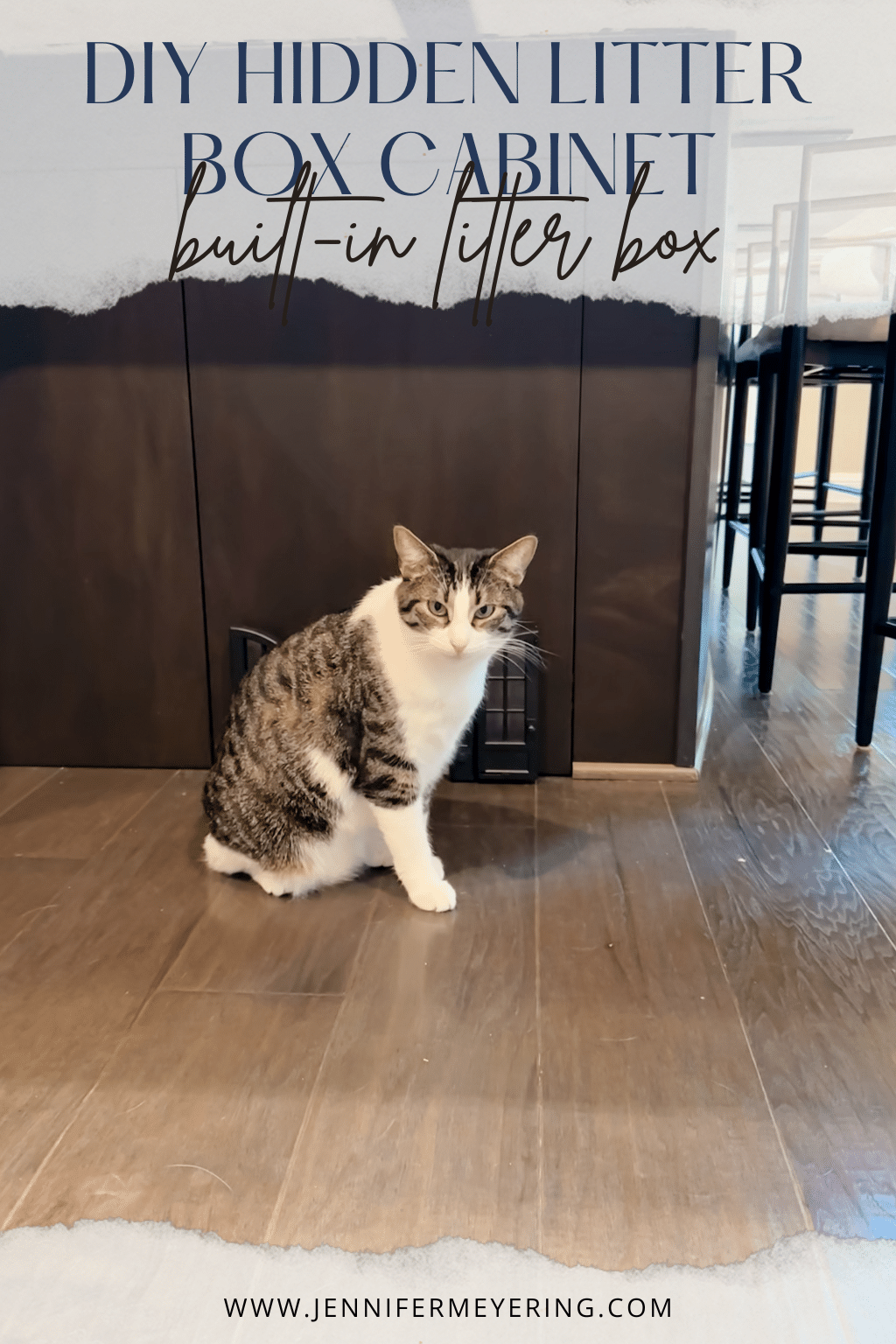 DIY Hidden Litter Box Cabinet - JenniferMeyering.com