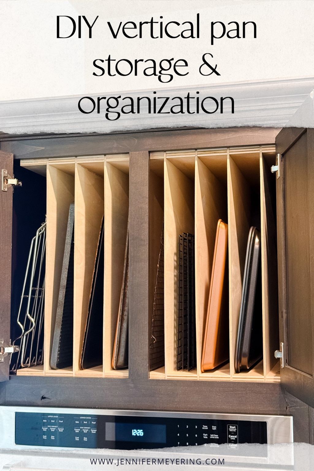 DIY Vertical Pan Storage - JenniferMeyering.com