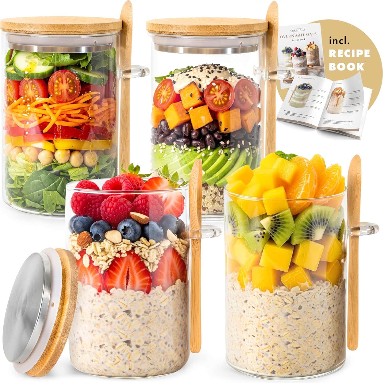 Overnight Oats Containers with Lids